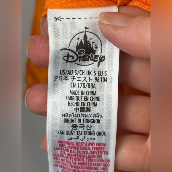 NWOT Disney Neon Orange Full Zip Jacket Size Small Novelty Elastic Waist - Picture 6 of 9